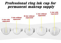 Tazas plásticas blancas de la tinta del anillo de finger para la fuente permanente del maquillaje