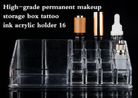 Tenedor de acrílico claro de 16 agujeros para el estante de la tinta del tatuaje del pigmento del maquillaje