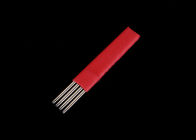 Aguja disponible redonda roja fantástica de Microblading de la ceja de la cuchilla de cuatro 12 agujas de Microblading que sombrea