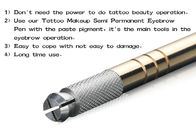 Pluma manual del tatuaje de la ceja de Microblading del oro cosmético hecho a mano de la herramienta