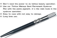 Aguja manual negra de la pluma 18U del tatuaje de la ceja del metal