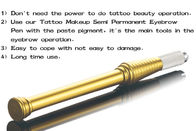 Pluma manual hecha a mano del tatuaje del oro para la operación de la ceja y del labio, herramientas permanentes del maquillaje