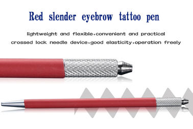 21 Pin Blade Eyebrow Microblading Tool Handpiece rojo
