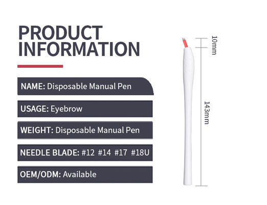 Microblading disponible inclinado blanco Pen Logo Customized